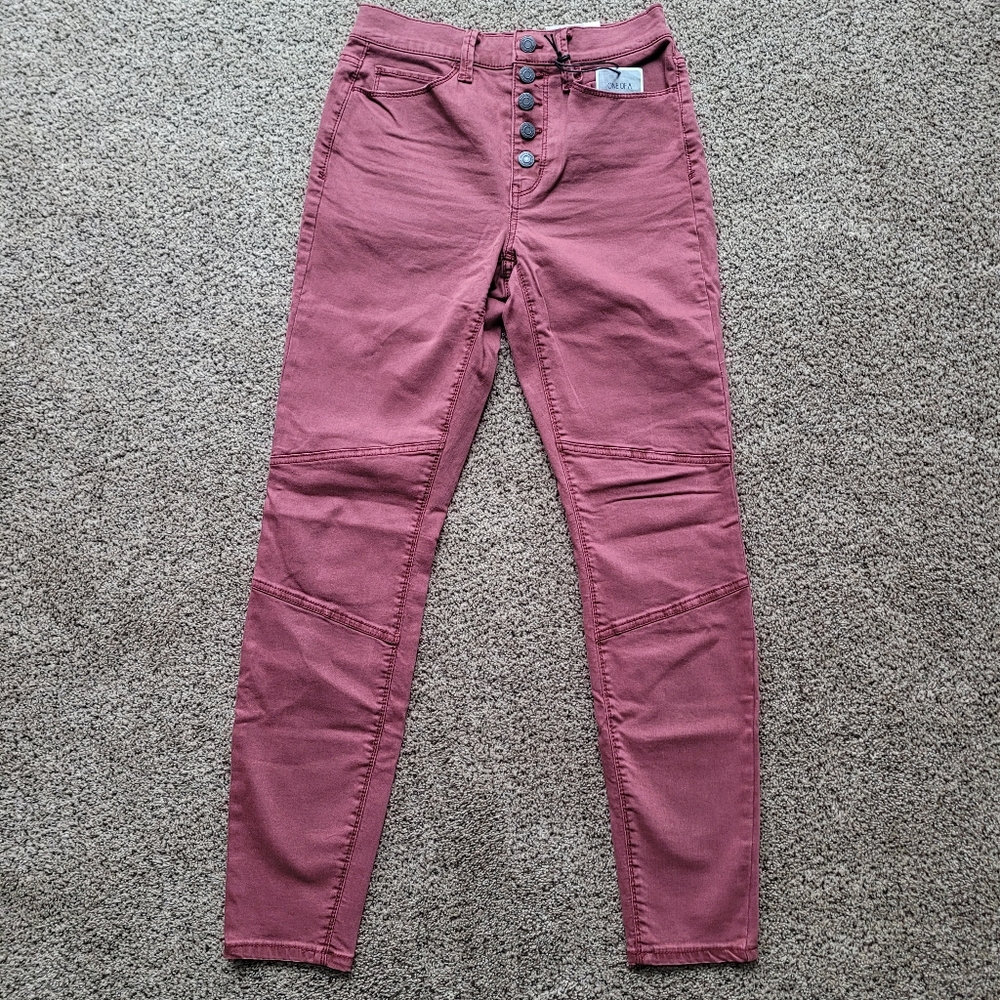 Mudd Womens Jeans 3 Button Fly NWT Red Skinny Streetwear High Rise Jegging